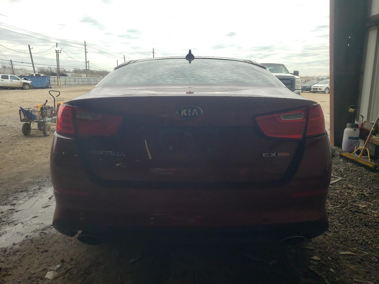 2014 KIA Optima VIN 5XXGN4A71EG277183 Copart auction photo, burn - engine / front end damage thumbnail 6
