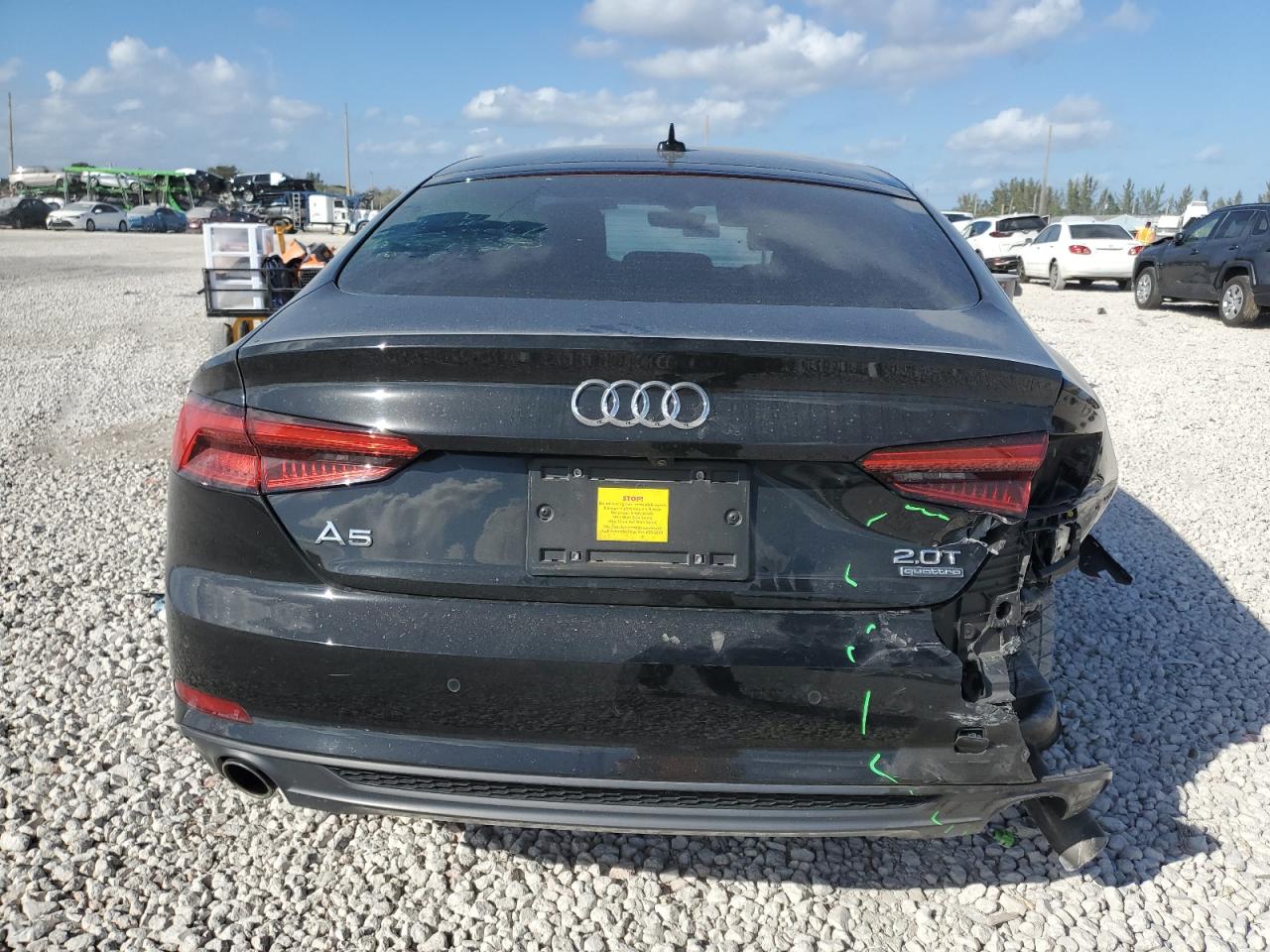 2018 Audi A5 VIN WAUFNCF5XJA007269 Copart auction photo, rear end / minor dent/scratches damage thumbnail 6