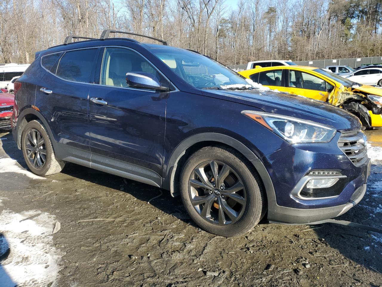 2018 Hyundai Santa Fe VIN 5XYZWDLA7JG515736 Copart auction photo, all over / undercarriage damage thumbnail 4
