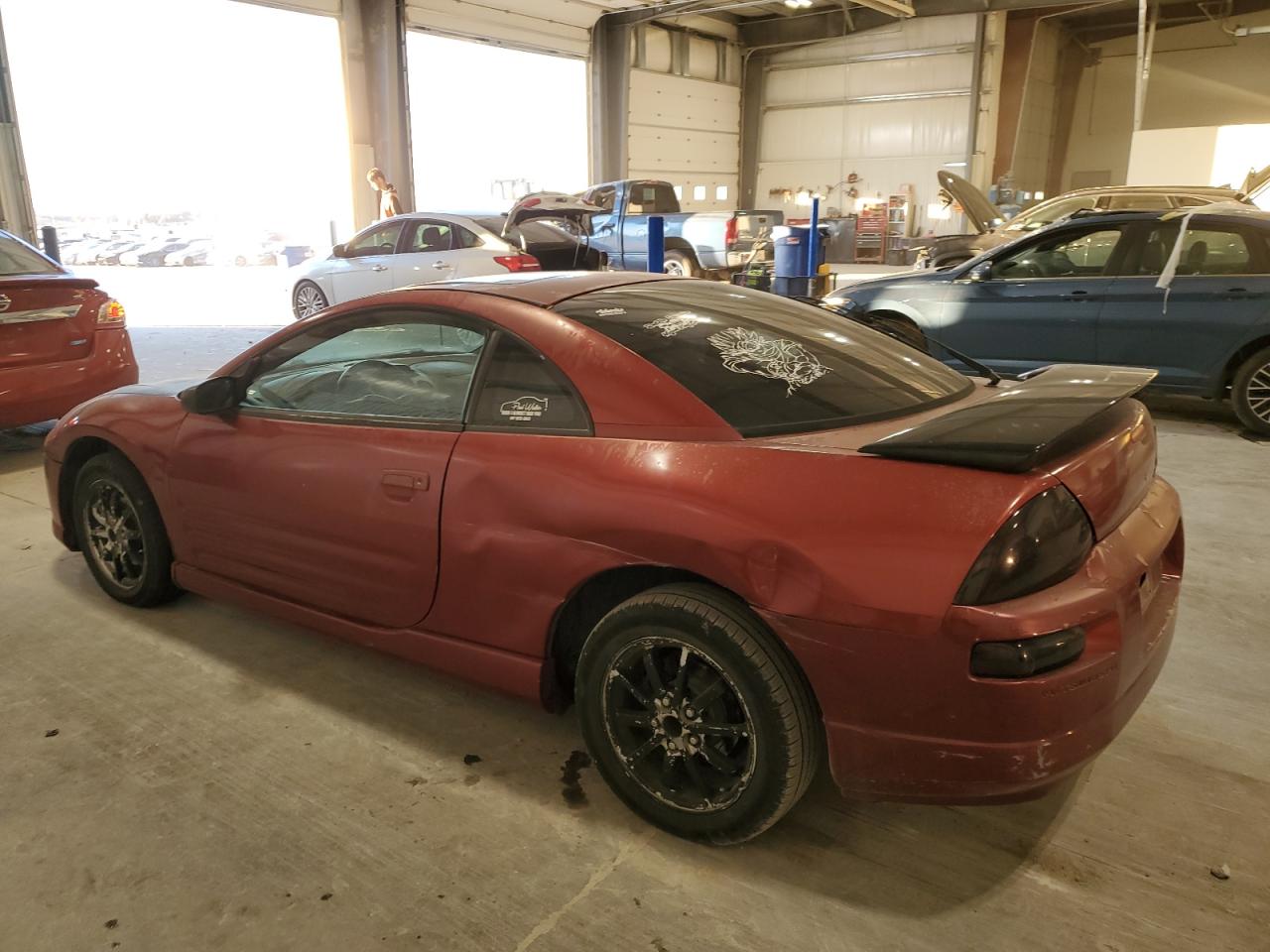 2001 Mitsubishi Eclipse VIN 4A3AC54H51E182191 Copart auction photo, side / rear end damage thumbnail 2
