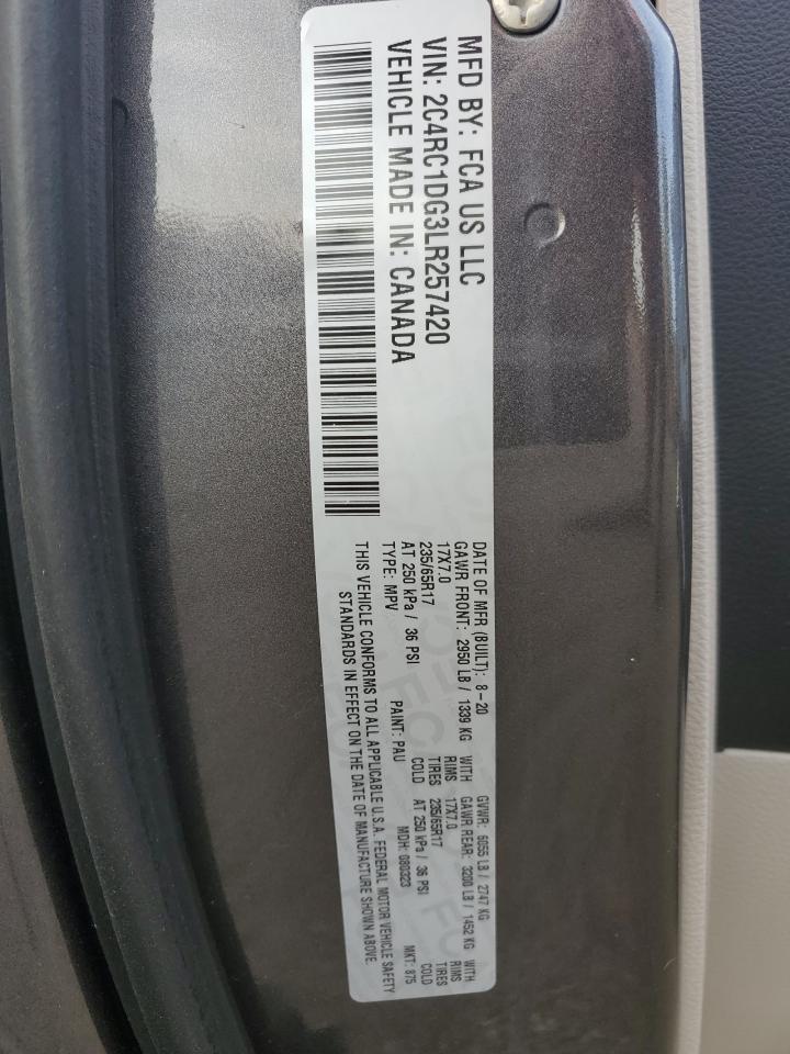 2020 Chrysler Voyager VIN 2C4RC1DG3LR257420 Copart auction photo, front end / undercarriage damage thumbnail 14