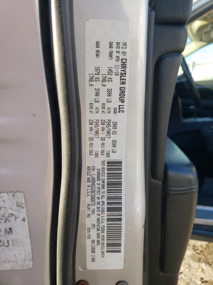 2011 Jeep Grand Cherokee VIN 1J4RR4GG3BC566673 Copart auction photo, front end / side damage thumbnail 15