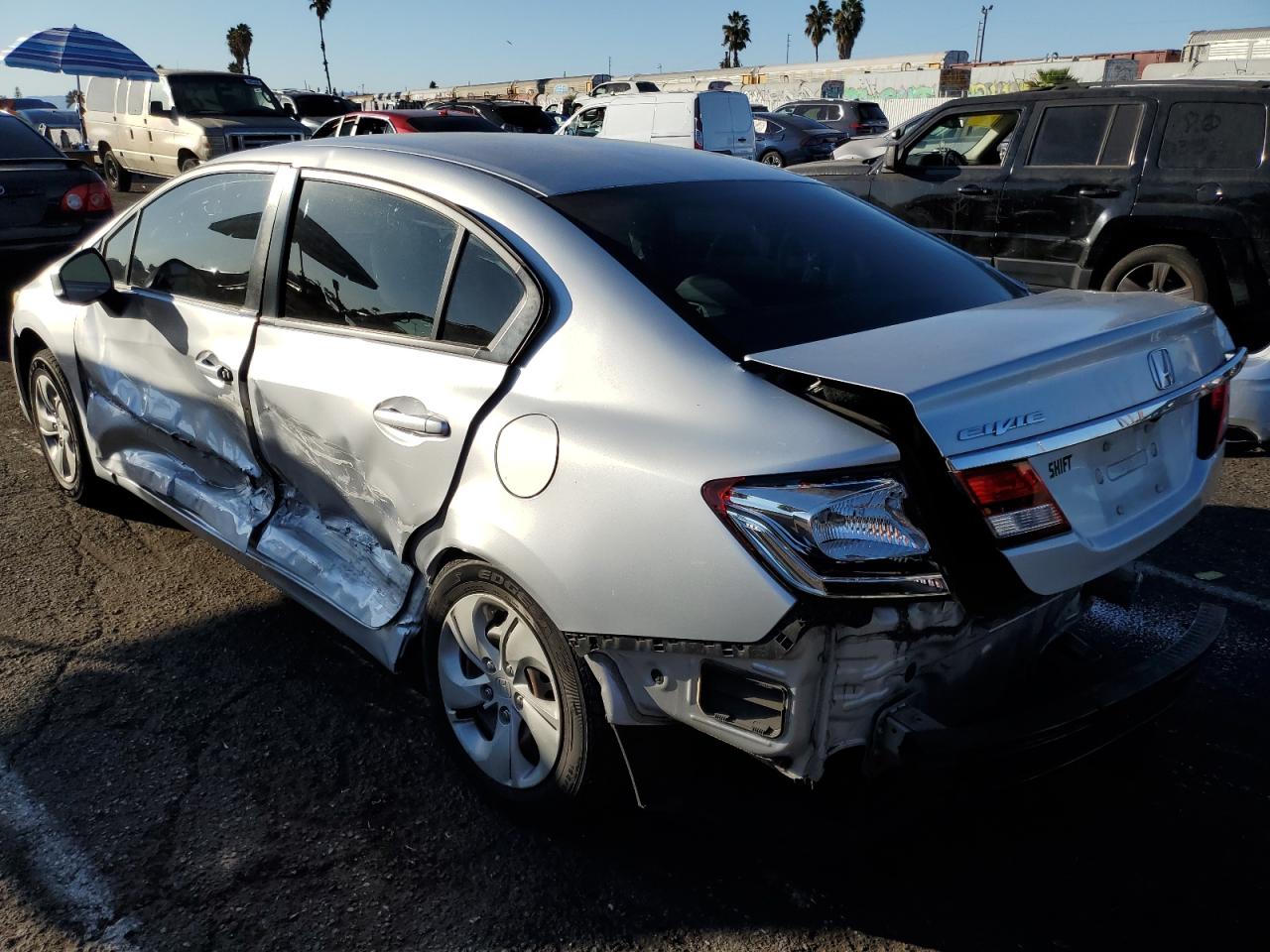 2013 Honda Civic VIN 2HGFB2F5XDH504514 Copart auction photo, all over damage thumbnail 2