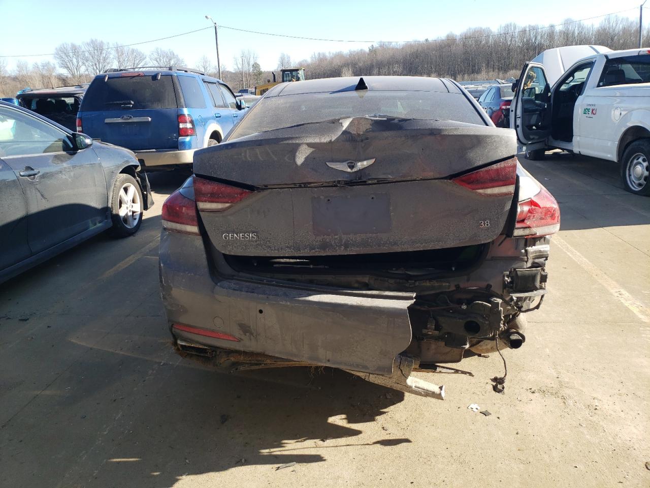 2015 Hyundai Genesis VIN KMHGN4JE3FU025134 Copart auction photo, rear end / side damage thumbnail 6