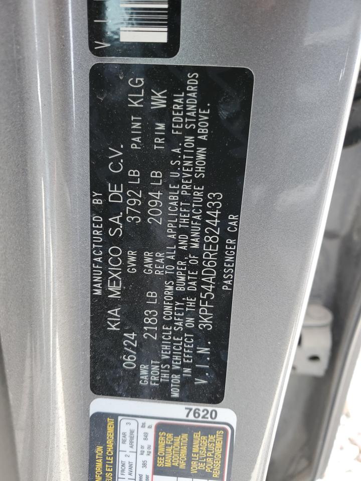 2024 KIA Forte VIN 3KPF54AD6RE824433 Copart auction photo, front end / undercarriage damage thumbnail 12
