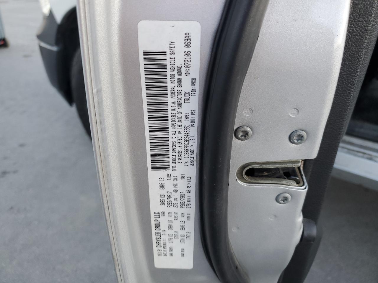2014 RAM 1500 VIN 1C6RR7FG3ES445961 Copart auction photo, mechanical damage thumbnail 12