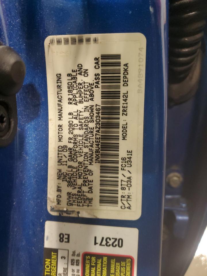 2010 Toyota Corolla VIN 1NXBU4EE7AZ303467 Copart auction photo, front end damage thumbnail 13