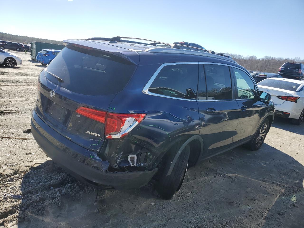 2018 Honda Pilot VIN 5FNYF6H5XJB042554 Copart auction photo, rear end damage thumbnail 3