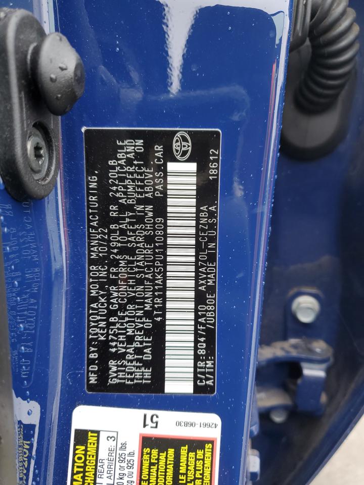 2023 Toyota Camry VIN 4T1R11AK5PU110809 Copart auction photo, side damage thumbnail 14