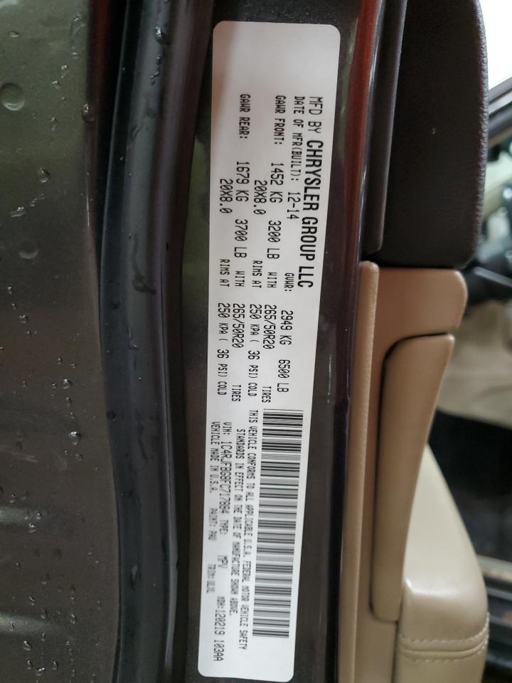 2015 Jeep Grand Cherokee VIN 1C4RJFBG8FC717884 Copart auction photo, front end / minor dent/scratches damage thumbnail 14