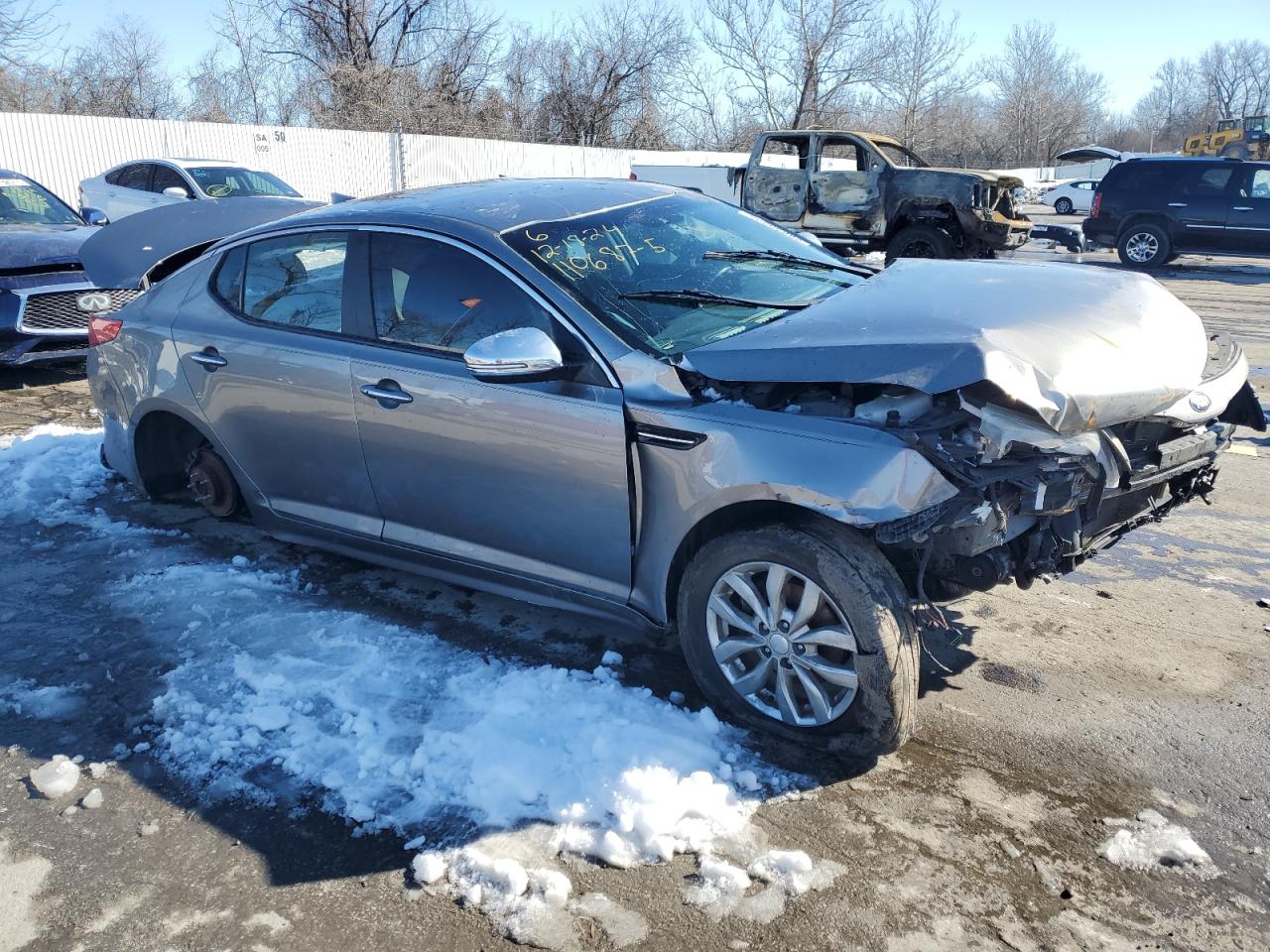 2015 KIA Optima VIN 5XXGN4A77FG404861 Copart auction photo, front end damage thumbnail 4