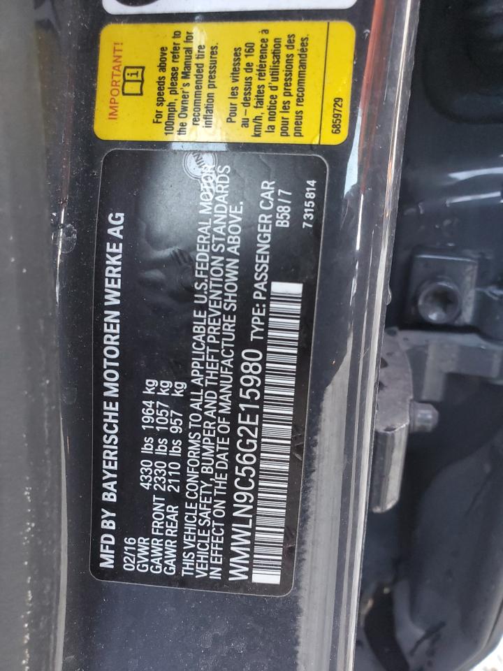 2016 MINI Cooper VIN WMWLN9C56G2E15980 Copart auction photo, rear end / minor dent/scratches damage thumbnail 13