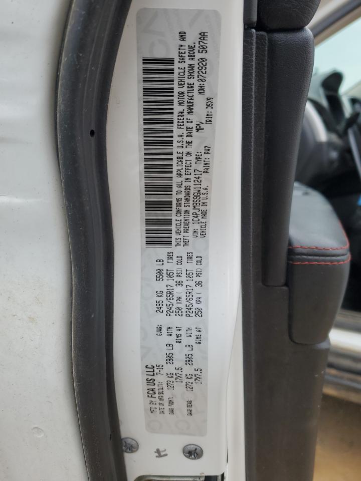 2016 Jeep Cherokee VIN 1C4PJMBS9GW112417 Copart auction photo, burn damage thumbnail 14
