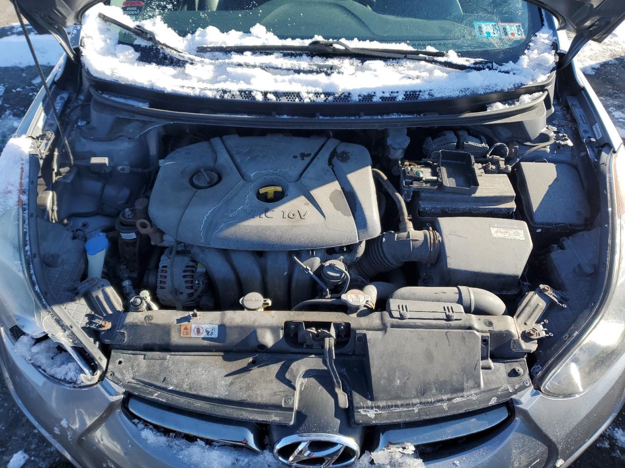 2012 Hyundai Elantra VIN KMHDH4AEXCU257705 Copart auction photo, rear end / front end damage thumbnail 11