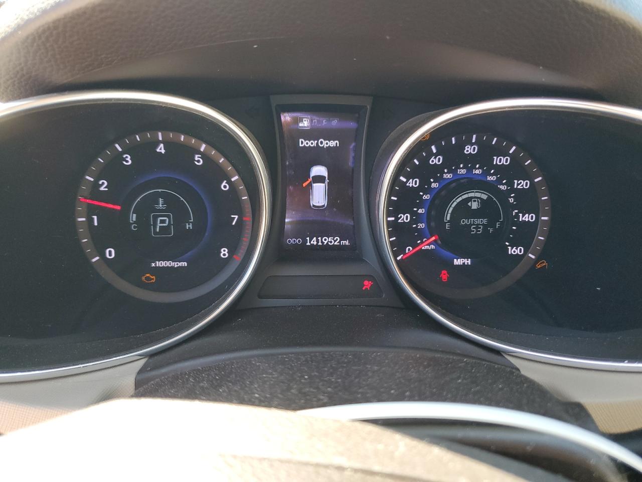 2013 Hyundai Santa Fe VIN 5XYZU3LB2DG035858 Copart auction photo, side / front end damage thumbnail 9