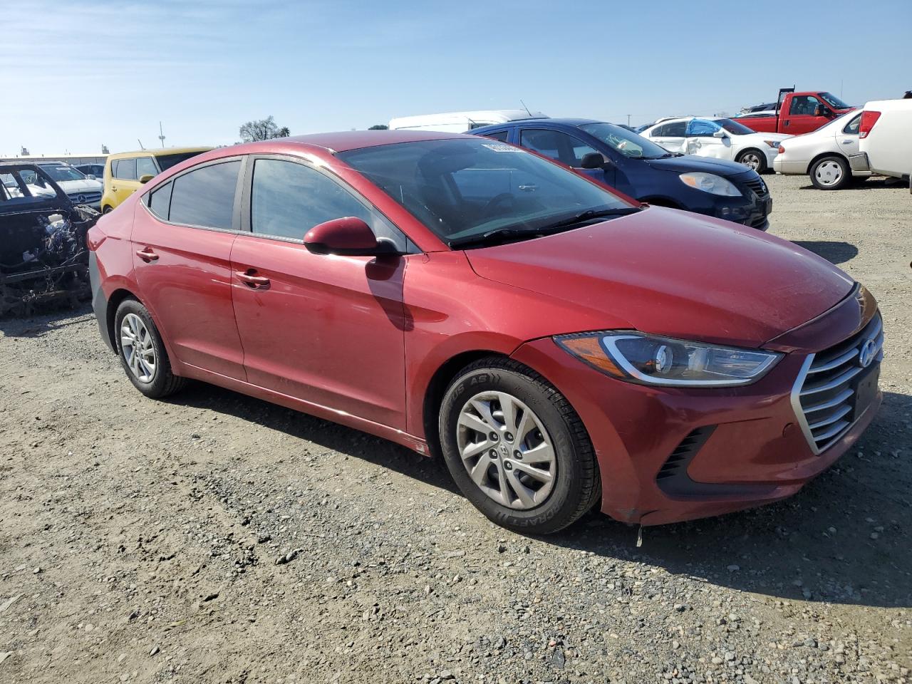 2017 Hyundai Elantra VIN KMHD74LF5HU078858 Copart auction photo, side / front end damage thumbnail 4