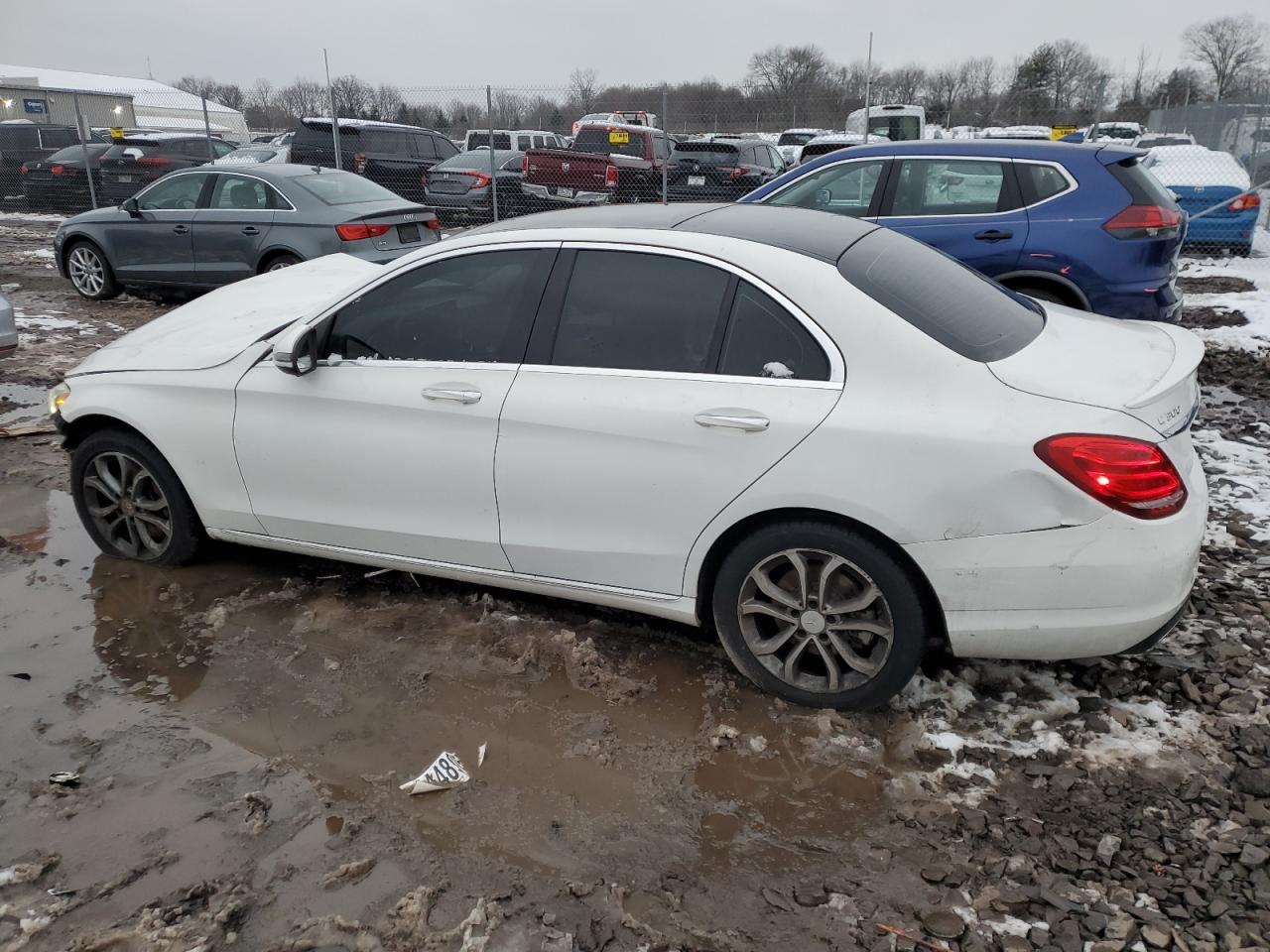 2016 Mercedes-Benz C-klasse VIN 55SWF4KB7GU108835 Copart auction photo, front end / rear end damage thumbnail 2