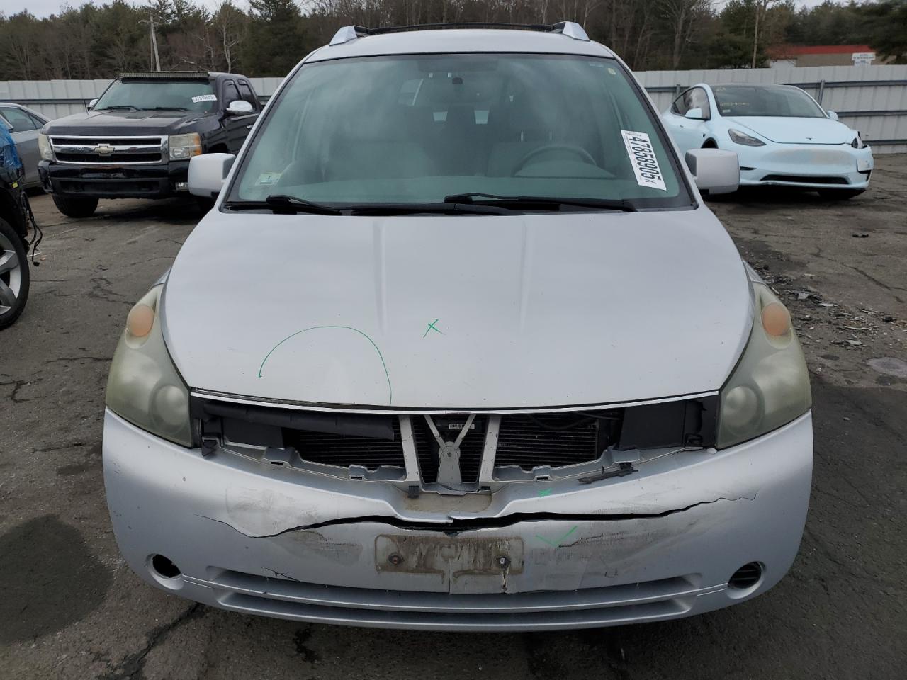 2007 Nissan Quest VIN 5N1BV28U27N143134 Copart auction photo, front end / minor dent/scratches damage thumbnail 5