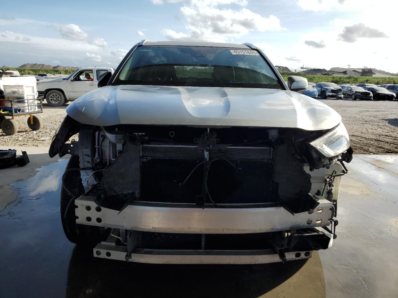 2021 Toyota Highlander VIN 5TDGZRAH0MS038103 Copart auction photo, front end / side damage thumbnail 5