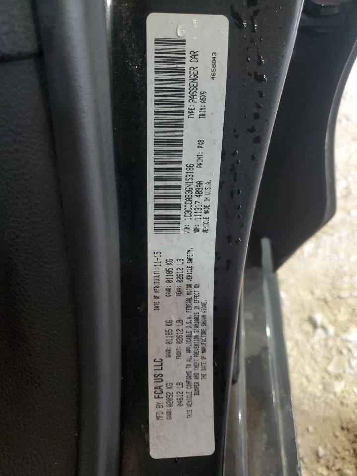 2016 Chrysler 200 VIN 1C3CCCAB3GN153186 Copart auction photo, side / rear end damage thumbnail 12