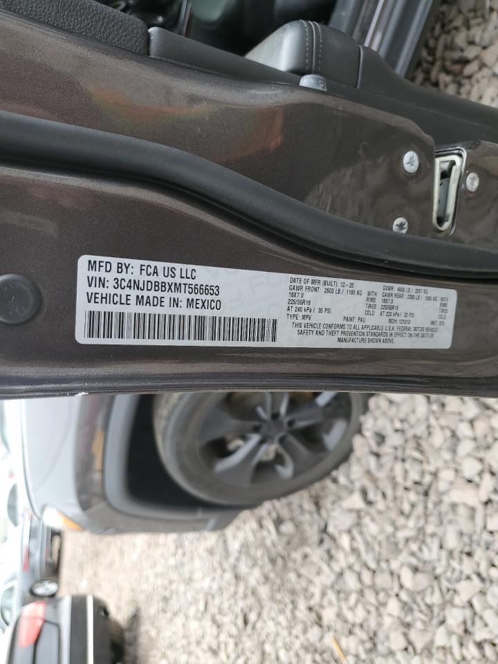 2021 Jeep Compass VIN 3C4NJDBBXMT566653 Copart auction photo, side / rear end damage thumbnail 14