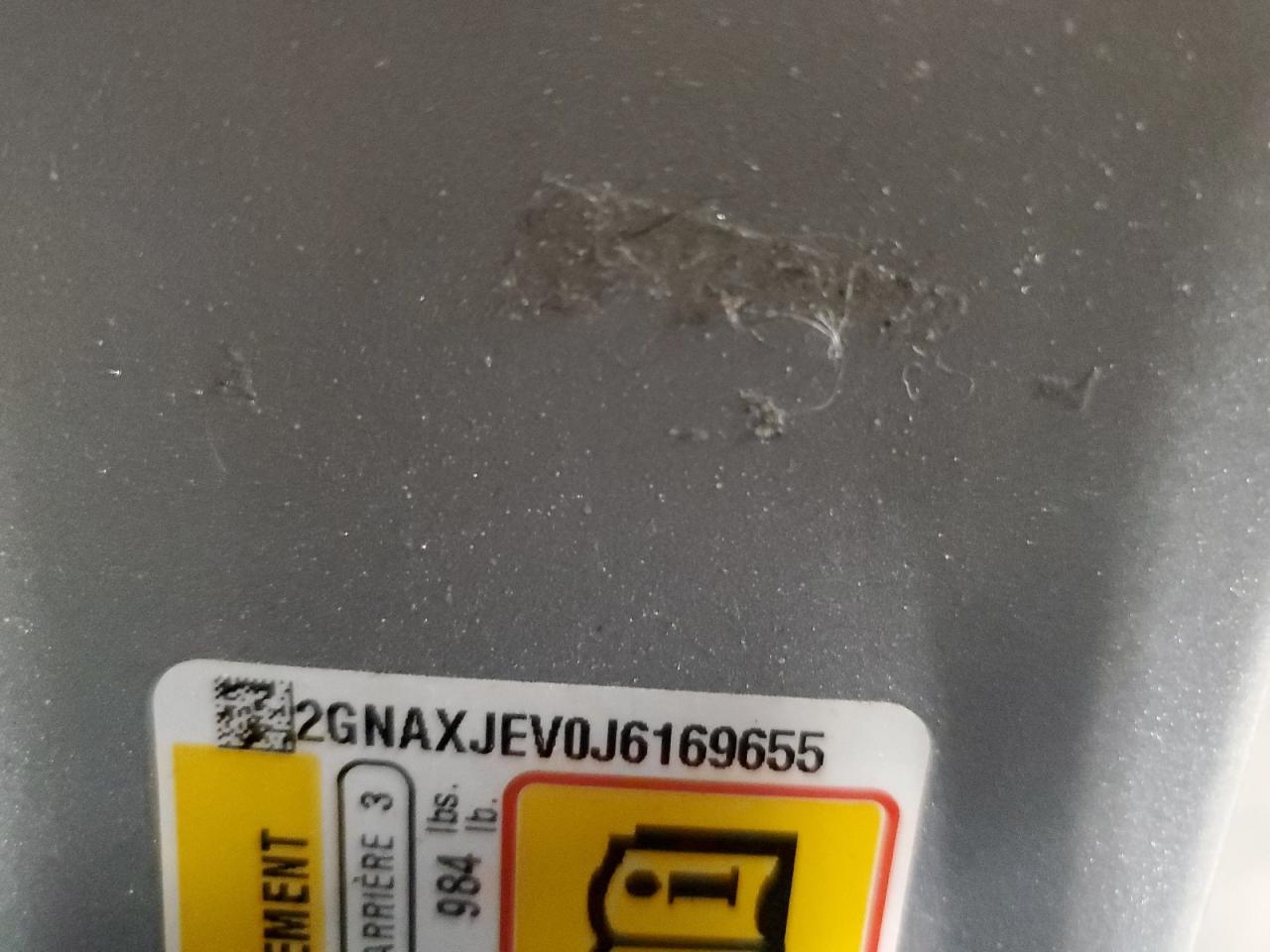 2018 Chevrolet Equinox VIN 2GNAXJEV0J6169655 Copart auction photo, front end / minor dent/scratches damage thumbnail 15