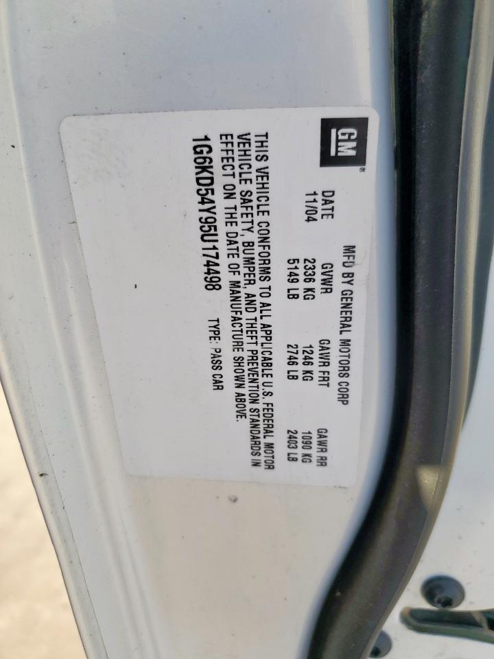 2005 Cadillac De Ville VIN 1G6KD54Y95U174498 Copart auction photo, front end damage thumbnail 12