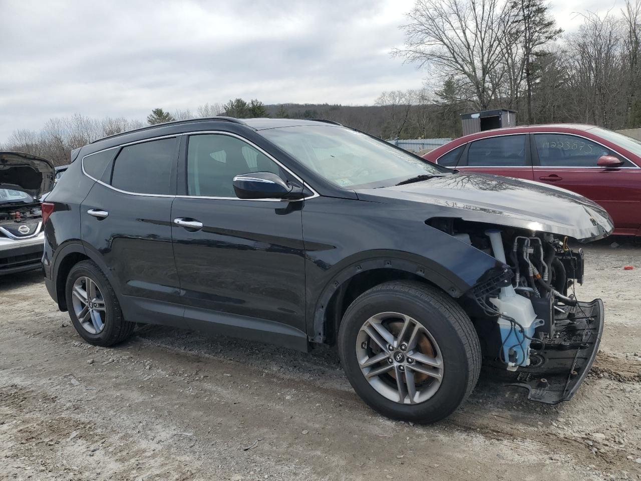 2018 Hyundai Santa Fe VIN 5NMZUDLB1JH074044 Copart auction photo, front end / undercarriage damage thumbnail 4