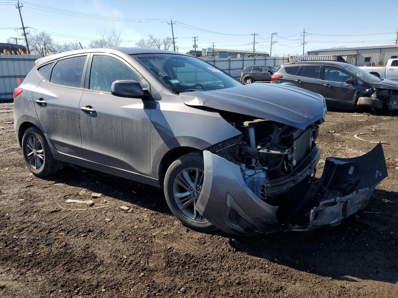 2014 Hyundai Tucson VIN KM8JT3AF7EU816652 Copart auction photo, front end damage thumbnail 4