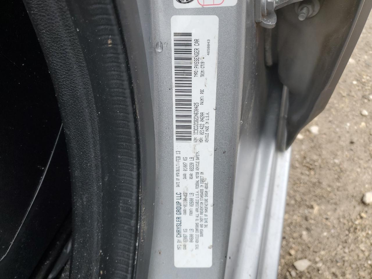 2013 Dodge Avenger VIN 1C3CDZCB2DN630425 Copart auction photo, all over damage thumbnail 12