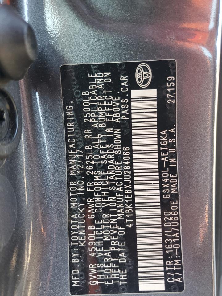 2018 Toyota Avalon VIN 4T1BK1EBXJU284066 Copart auction photo, front end damage thumbnail 14