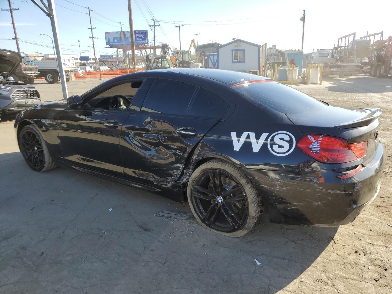 2015 BMW 6er VIN WBA6A0C53FD318076 Copart auction photo, side / rear end damage thumbnail 2