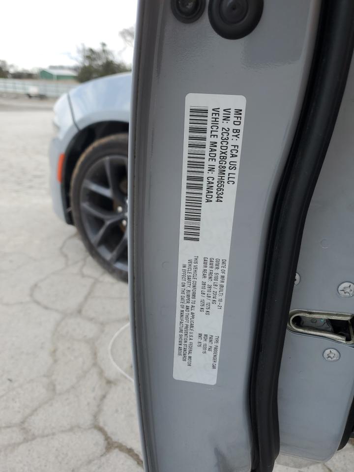 2021 Dodge Charger VIN 2C3CDXBG8MH656344 Copart auction photo, rear end damage thumbnail 12