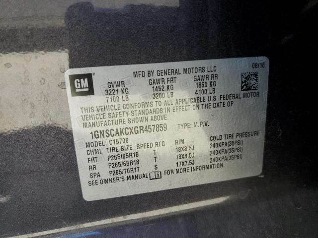 2016 Chevrolet Tahoe VIN 1GNSCAKCXGR457859 Copart auction photo, vandalism damage thumbnail 12