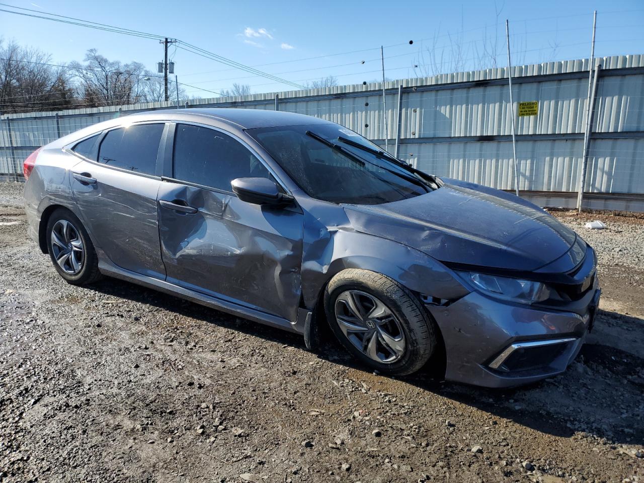 2019 Honda Civic VIN 2HGFC2F65KH537777 Copart auction photo, front end / side damage thumbnail 4