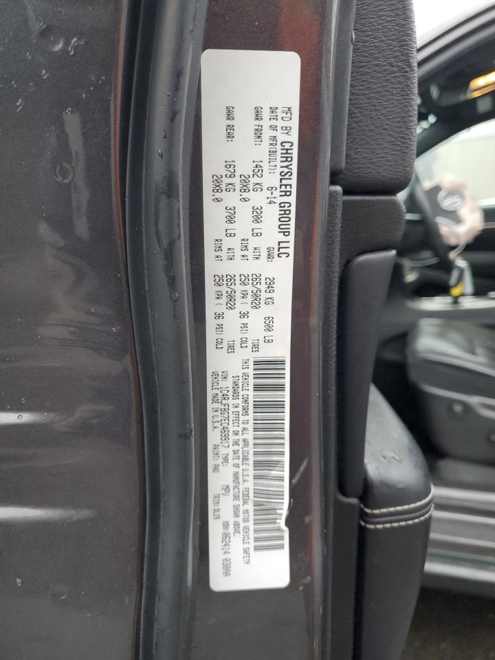 2014 Jeep Grand Cherokee VIN 1C4RJFBG7EC469917 Copart auction photo, front end / side damage thumbnail 13