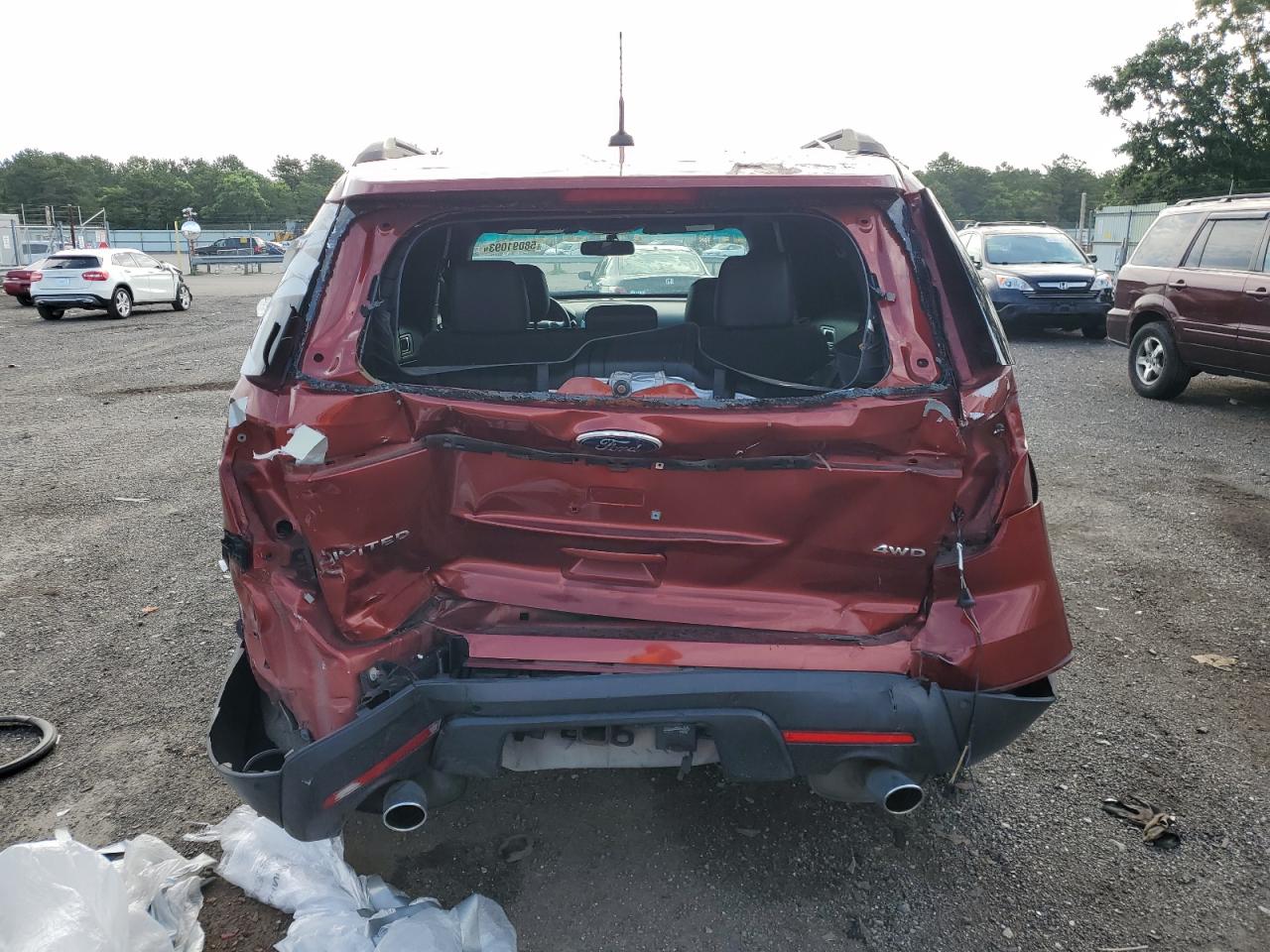 2014 Ford Explorer VIN 1FM5K8F85EGB06501 Copart auction photo, rear end / side damage thumbnail 6