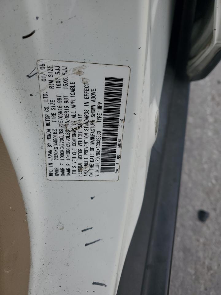 2006 Honda CR-V VIN JHLRD788X6C032530 Copart auction photo, rear end / minor dent/scratches damage thumbnail 15