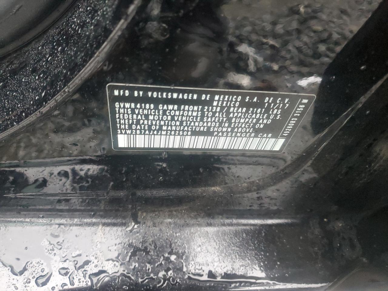 2018 Volkswagen Jetta VIN 3VW2B7AJ4JM262506 Copart auction photo, front end / minor dent/scratches damage thumbnail 14