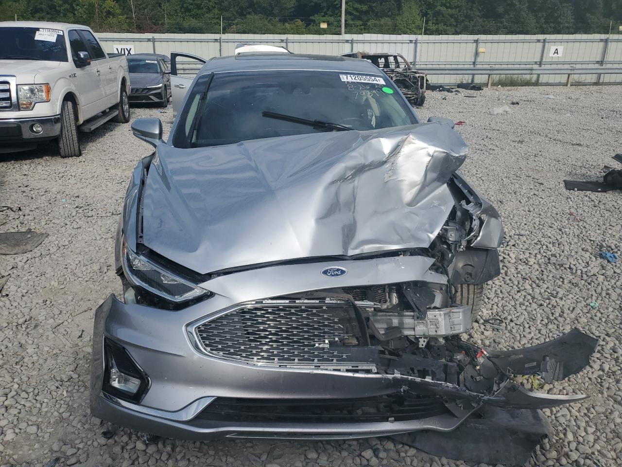 2020 Ford Fusion VIN 3FA6P0D96LR132981 Copart auction photo, front end / side damage thumbnail 5