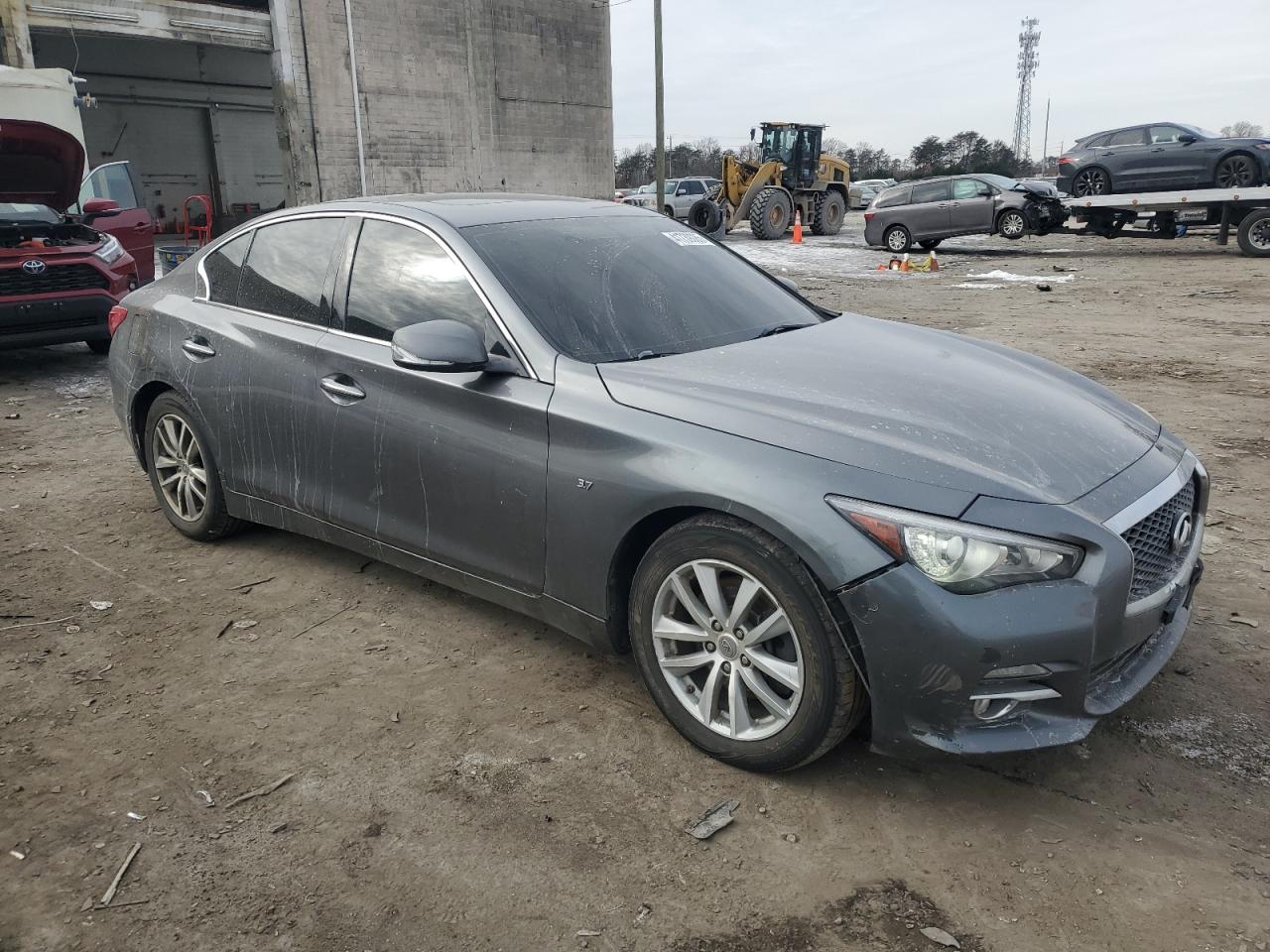2015 Infiniti Q50 VIN JN1BV7AR1FM419687 Copart auction photo, undercarriage / front end damage thumbnail 4