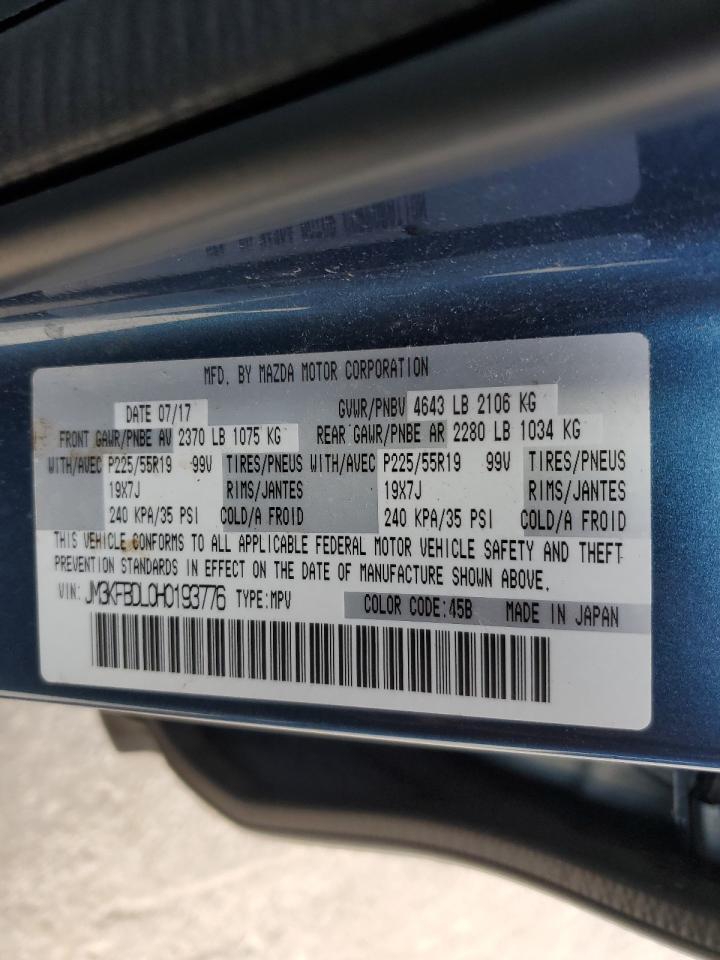 2017 Mazda CX-5 VIN JM3KFBDL0H0193776 Copart auction photo, front end / minor dent/scratches damage thumbnail 13