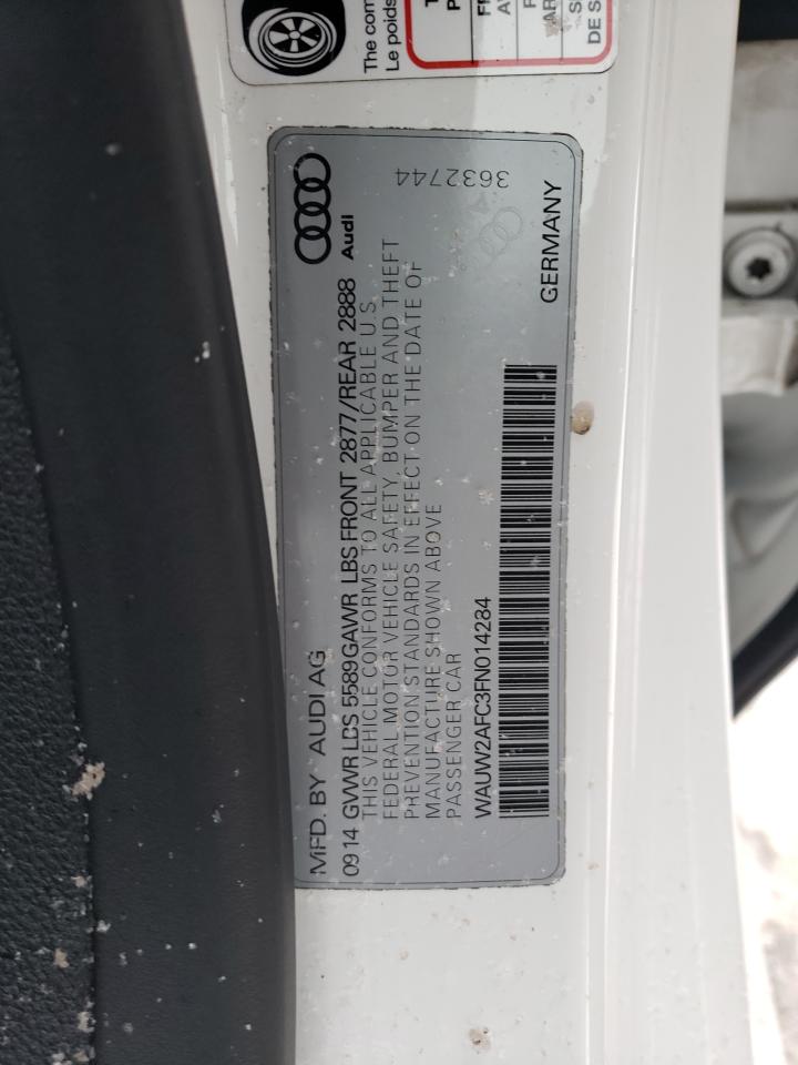 2015 Audi S7 VIN WAUW2AFC3FN014284 Copart auction photo, undercarriage damage thumbnail 12