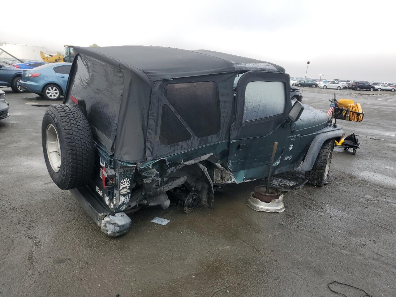1999 Jeep Wrangler VIN 1J4FY19S7XP487349 Copart auction photo, all over damage thumbnail 3