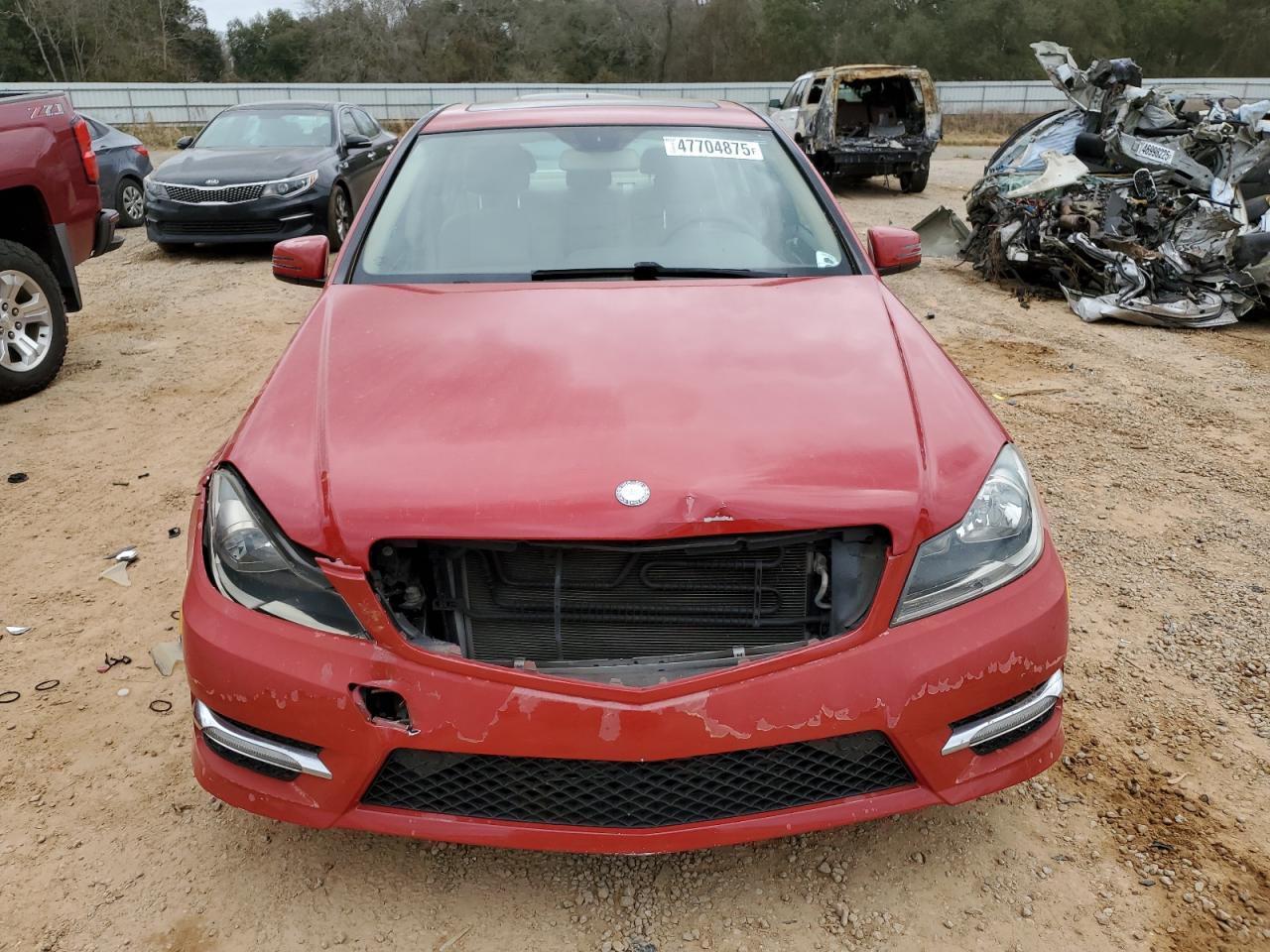 2013 Mercedes-Benz C-klasse VIN WDDGF4HB1DR275426 Copart auction photo, front end damage thumbnail 5
