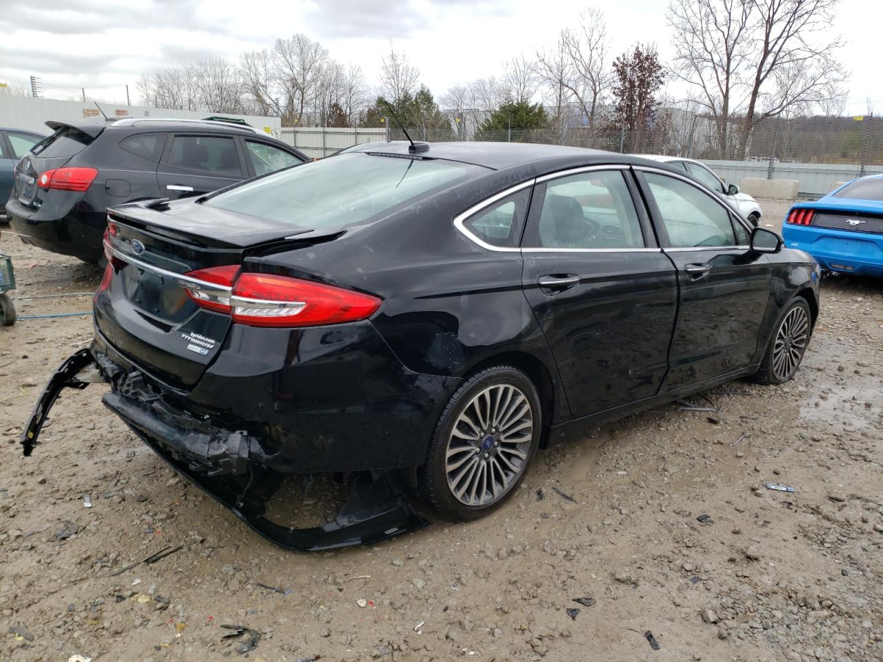 2017 Ford Fusion VIN 3FA6P0D98HR251350 Copart auction photo, rear end damage thumbnail 3