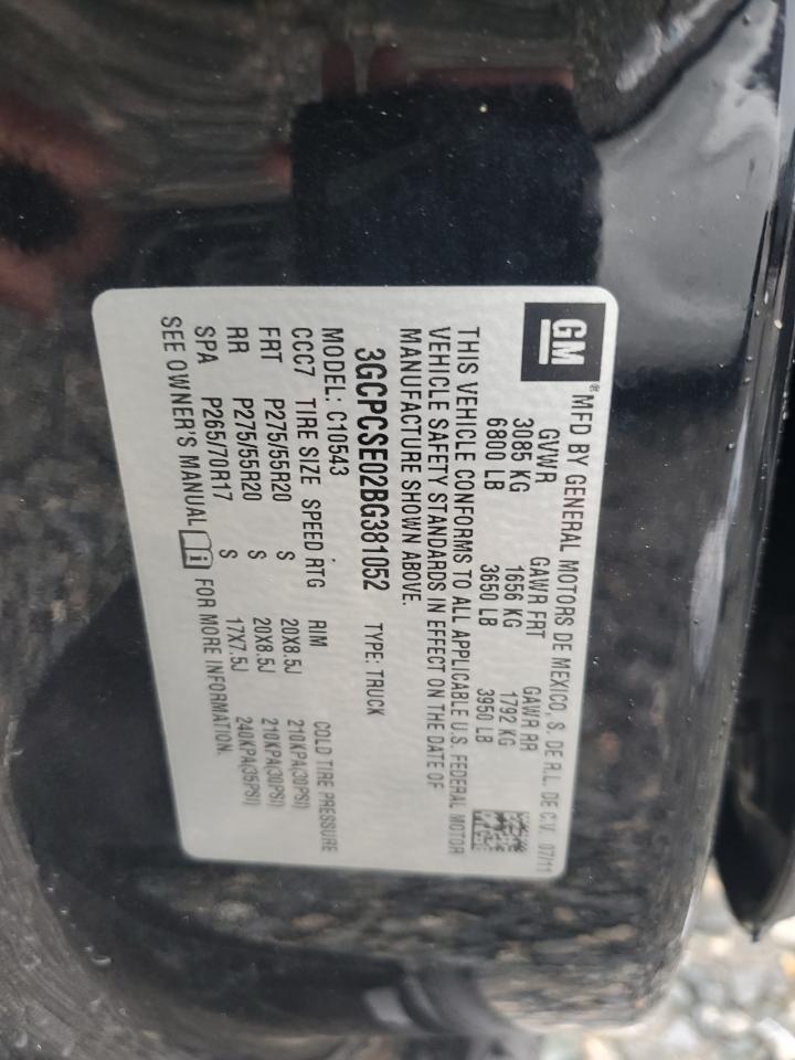2011 Chevrolet Silverado VIN 3GCPCSE02BG381052 Copart auction photo, front end damage thumbnail 12