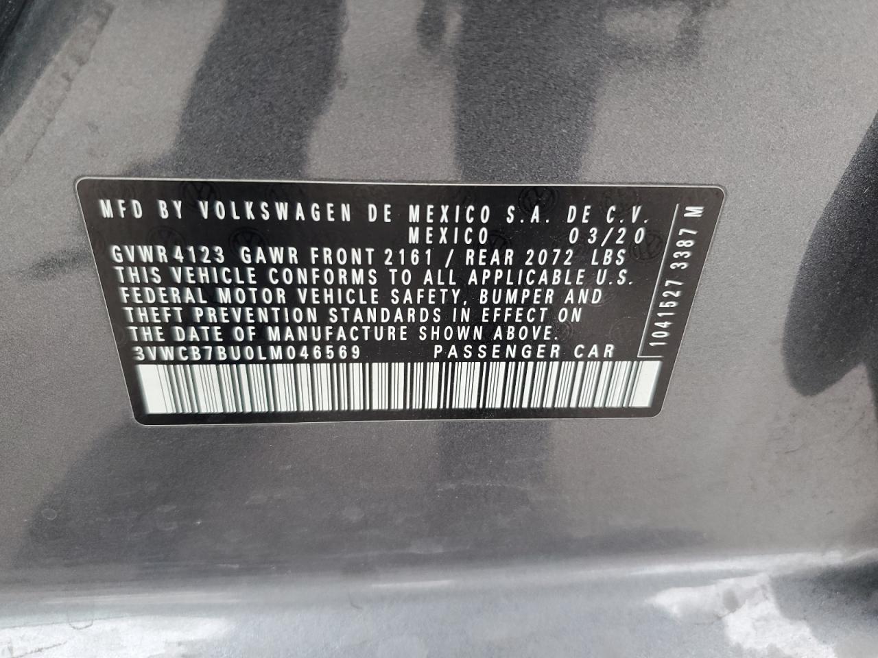 2020 Volkswagen Jetta VIN 3VWCB7BU0LM046569 Copart auction photo, front end damage thumbnail 13