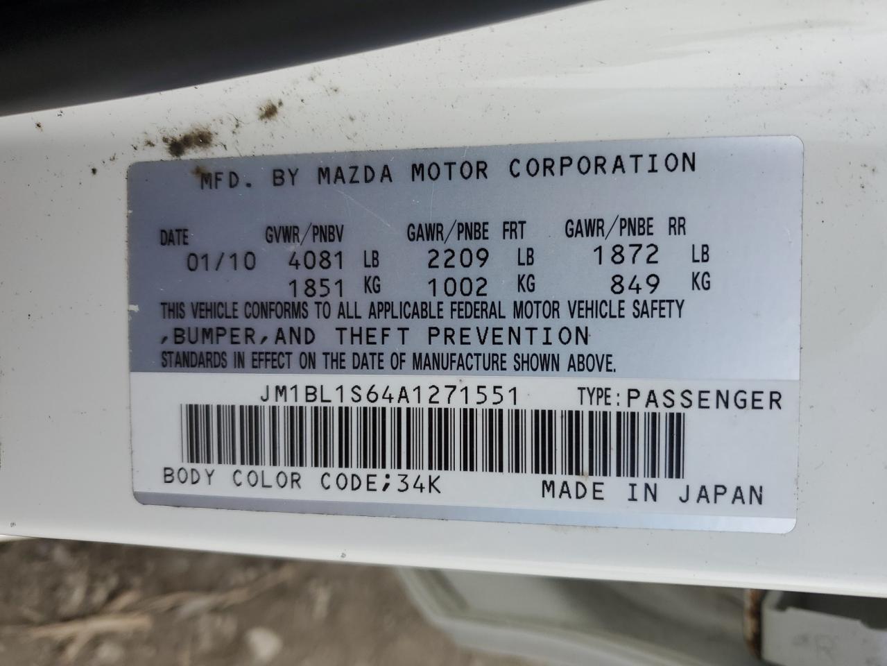 2010 Mazda 3 VIN JM1BL1S64A1271551 Copart auction photo, front end damage thumbnail 12