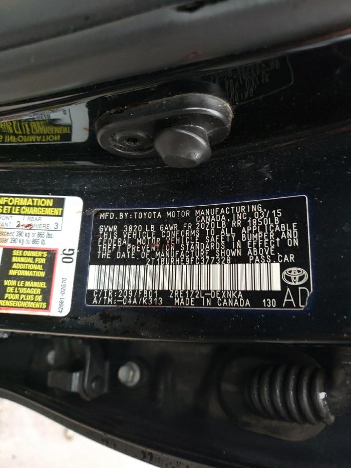 2015 Toyota Corolla VIN 2T1BURHE9FC377328 Copart auction photo, side damage thumbnail 12